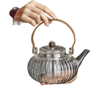 Heat-Resistant Petal Glass Teapot Set with Warmer and Cups for Loose Leaf Tea