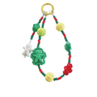 Christmas Snowman Beaded Phone Charm Keychain for Earphone Cases and Cameras