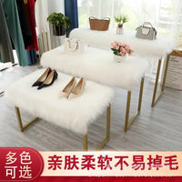 Plush Faux Sheepskin Area Rug for Bedside Table, Chair, or Vanity