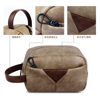 Men's PU Leather Waterproof Toiletry Bag for Travel and Business