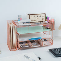4-Tier Desktop File Organizer for Office Supplies and Documents