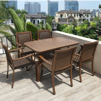 Outdoor Rattan Patio Dining Set for Garden, Balcony, Cafe