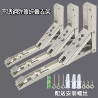Folding Spring Shelf Bracket Wall Mounted Heavy Duty Right Angle Support