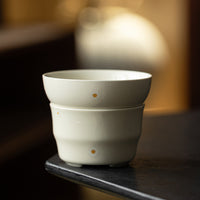 Ash Glaze Ceramic Tea Strainer Set with Daisy Pattern - Traditional Chinese Kung Fu Tea Accessory