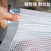 Transparent Waterproof PVC Tarpaulin with Grid for Outdoor Rain and Wind Protection