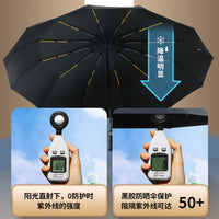 Oversized Double Automatic Umbrella 24-Rib Windproof UV Protection UPF 50+ for Sun and Rain