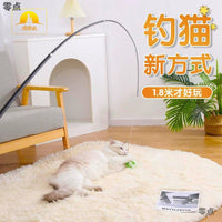 1.8m Retractable Cat Teaser Wand with Feather Toy