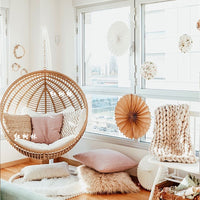 Indoor/Outdoor Rattan Woven Egg Chair Swing for Balcony Patio