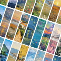 24-Piece Oil Painting Landscape Bookmark Set for Reading & DIY Crafts