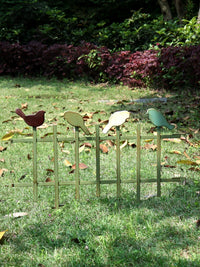Decorative Bird Garden Fence Panel for Climbing Plants, Outdoor Iron Art Trellis Border Edging