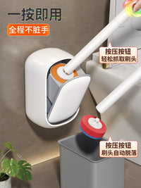 Jia Bang Shou Disposable Toilet Brush with Wall Mount and Replaceable Heads