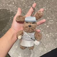 Korean Plush Bear Keychain Backpack Charm