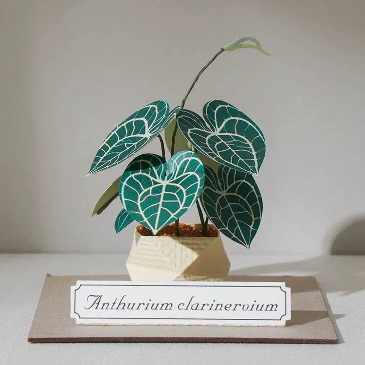 Jeancard 3D Laser Cut Paper Model Kit - Mini Anthurium Plant