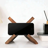 Wooden Display Stand for Records, Cookbooks, and Phones