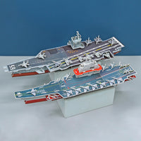 3D Puzzle Aircraft Carrier Destroyer Ship Model DIY Educational Toy for Kids