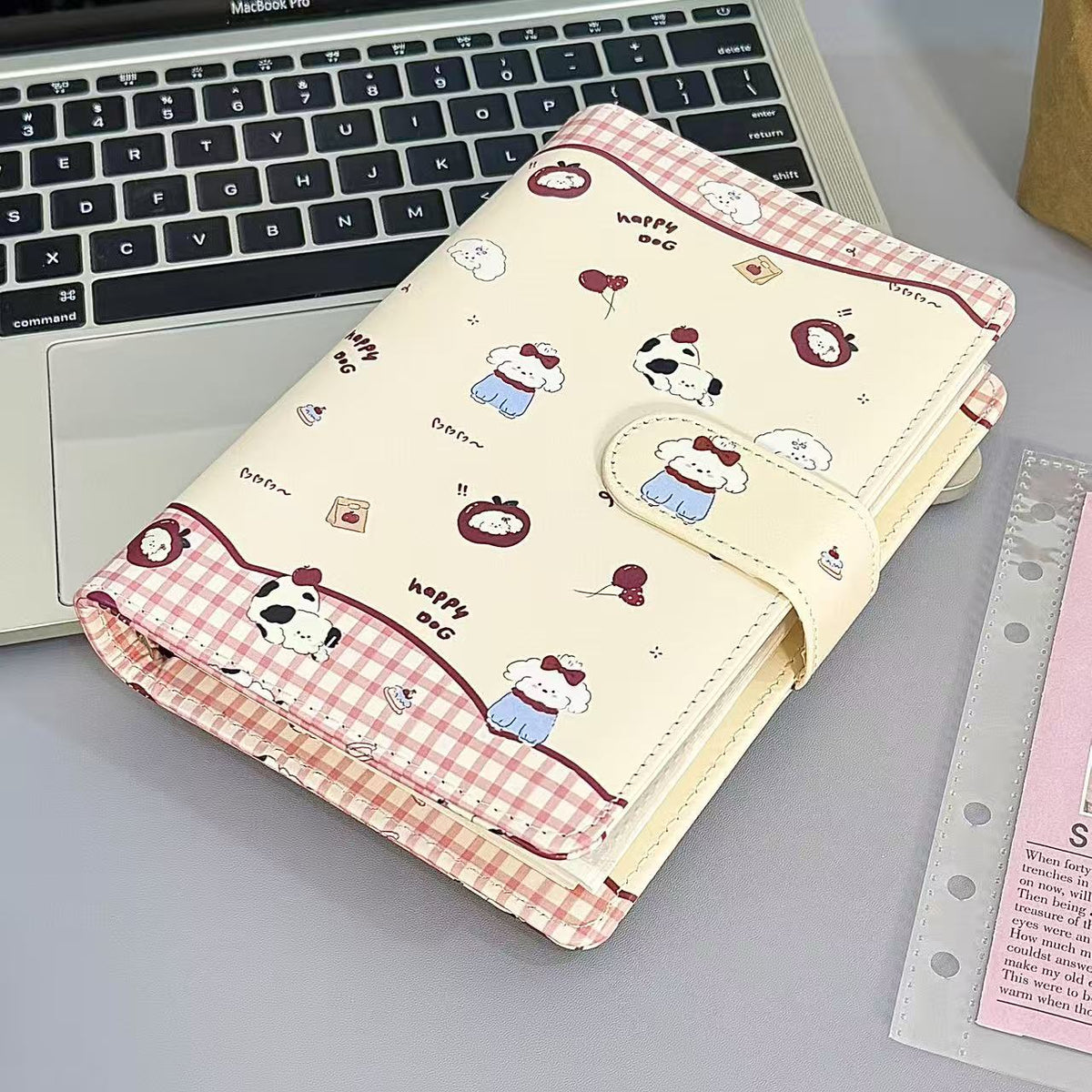 Cute Happy Puppy A6 Loose-Leaf Notebook Portable Travel Journal Thickened Notepad