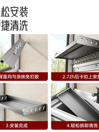 Wall-Mounted Bathroom Shelf for Washing Machine or Toilet, No-Drill Installation