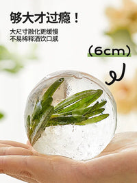 Silicone Whiskey Ice Ball Mold for Home Use, Food-Grade Round Large Ice Cube Maker