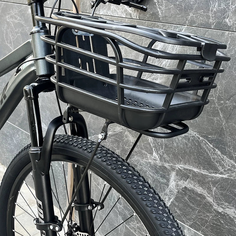 Bicycle Front Rack for Mountain Bikes with Optional Basket