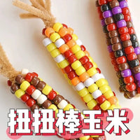 DIY Pipe Cleaner Corn Cob Craft Kit for Kids - Autumn/Spring/Halloween Themed Creative Art Project with Beads