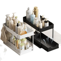 Under-Cabinet Pull-Out Kitchen Storage Rack with Drainer