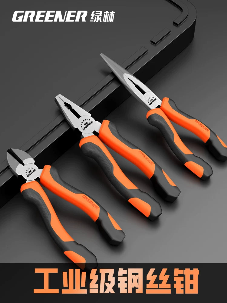 Green Forest Professional German Steel Wire Pliers Set for Electricians and Home Use