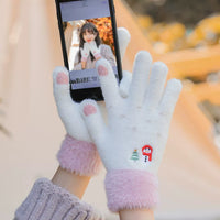 Women's Winter Warm Touchscreen Gloves with Plush Lining for Cycling and Cold Weather