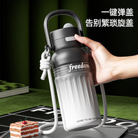 Large Capacity 316 Stainless Steel Insulated Water Bottle with Handle and Strap, Outdoor Sport Straw Cup