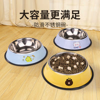 Stainless Steel Pet Dog Cat Bowl Non-Slip Food Water Feeder for Small Medium Large Animals