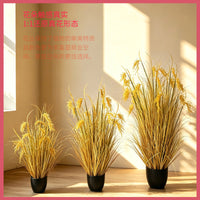 Artificial Autumn Reed and Foxtail Grass Potted Plants for Indoor Outdoor Decor
