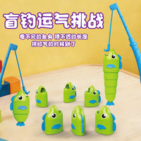 Fishing Master Retractable Toy for Kids, Educational Green Fish Early Learning Tabletop Game