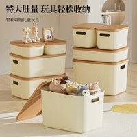Stackable Storage Bin with Lid for Toys, Snacks, Cosmetics, and Clothes
