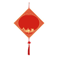 Thickened Red Xuan Paper Square Cards for Chinese New Year Blessings, Semi-Sized, Blank for Calligraphy, with Gold Border