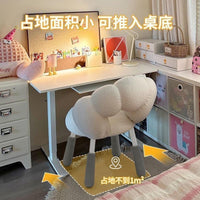 Luxury Vanity Chair with Backrest, Adjustable Swivel Desk Chair for Study and Office