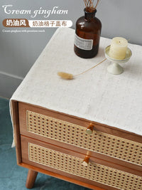 French Vintage Linen Dust Cover for Nightstands and Small Appliances