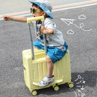 Kids' Ride-On Suitcase with Password Lock, Durable Travel Luggage for Boys and Girls, 20-inch Carry-On