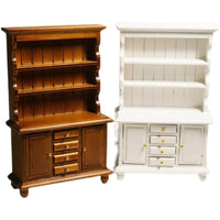 1:12 Scale Dollhouse Miniature European Style Wooden Bookcase Display Cabinet for OB11 Dolls