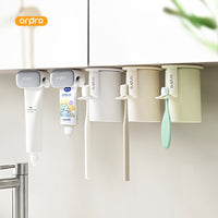 Under-Cabinet Toothbrush Holder with Drainage, Wall-Mounted Organizer for Bathroom