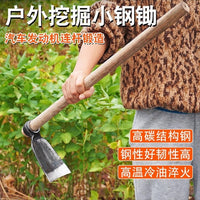 Thickened Hand-Forged Garden Hoe with Wooden Handle for Planting and Cultivating