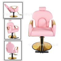 Gold Plated Hydraulic Reclining Barber Chair for Salon and Hairdressing