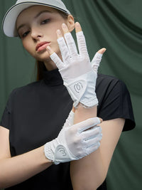 MG Women's Golf Gloves Fingerless Sun Protection Non-Slip Breathable for Summer Outdoor Sports