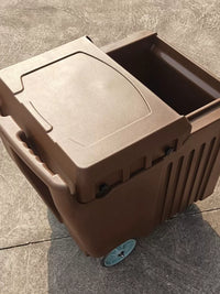 120L Commercial Mobile Ice Bin Cart with Wheels and Sliding Lid for Hotels