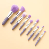 9-Piece Portable Makeup Brush Set with Pouch for Beginners Travel