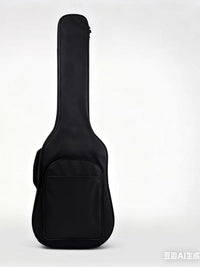 Padded Acoustic Electric Guitar Bass Gig Bag with Single Pocket, 8/10mm Thick, Double Shoulder Straps, Black