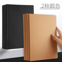 Minimalist A5/B5 Lined/Grid Notebook Set - Black Cardstock/Kraft Paper Softcover for Students