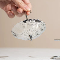 Creative Lotus Umbrella Tea Infuser Stainless Steel Tea Strainer with Optional Wooden Base