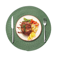 Round PP Woven Placemat Set, 38cm Heat-Resistant & Biodegradable Table Mat for Dining