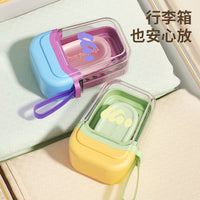 Portable Dopamine Soap Box Travel Mini Soap Case Transparent Sealed Double-Layer Draining Storage