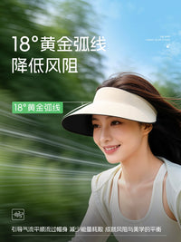 Women's UV Protection Sun Visor with Windproof Lanyard for Cycling and Outdoor Activities