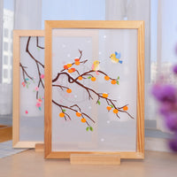 Beginner DIY Double-Sided Embroidery Kit with Wooden Frame for Ribbon Embroidery Art